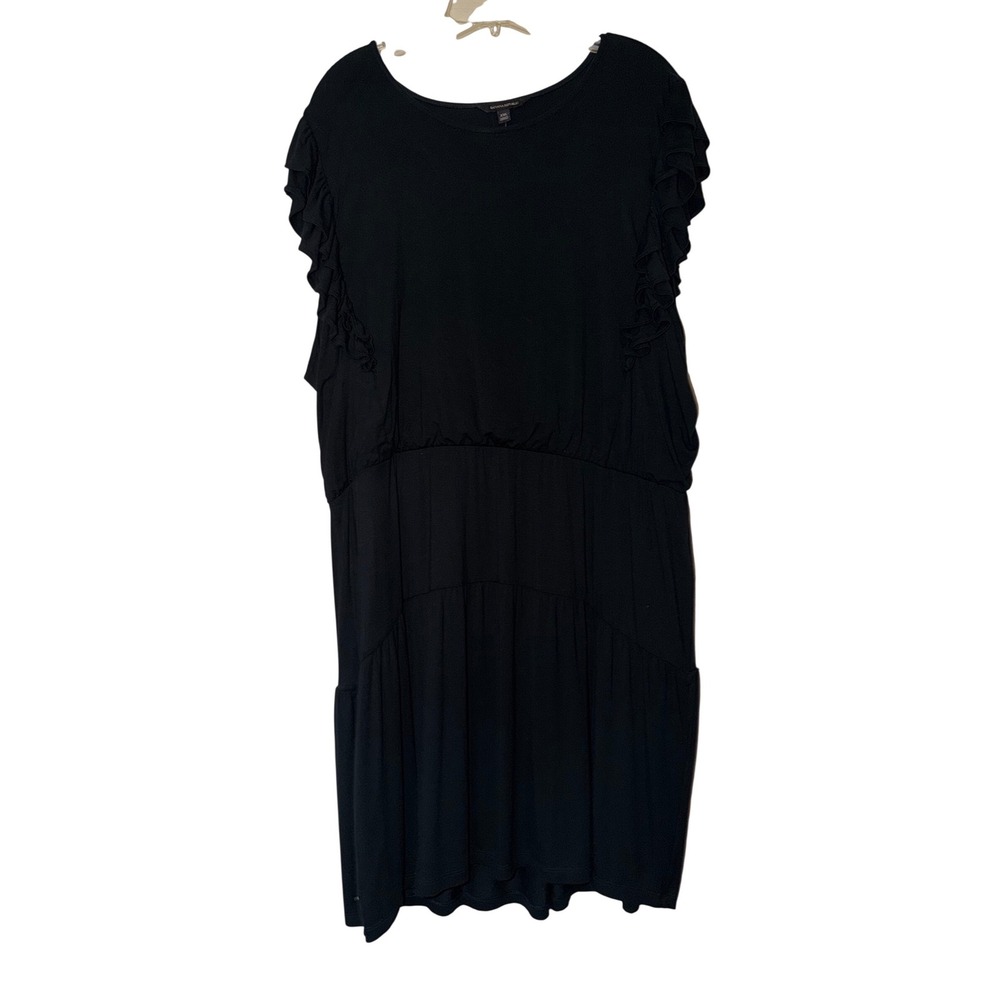 Banana Republic Black Ruffle Tiered Jersey Dress‎ XXL NEW